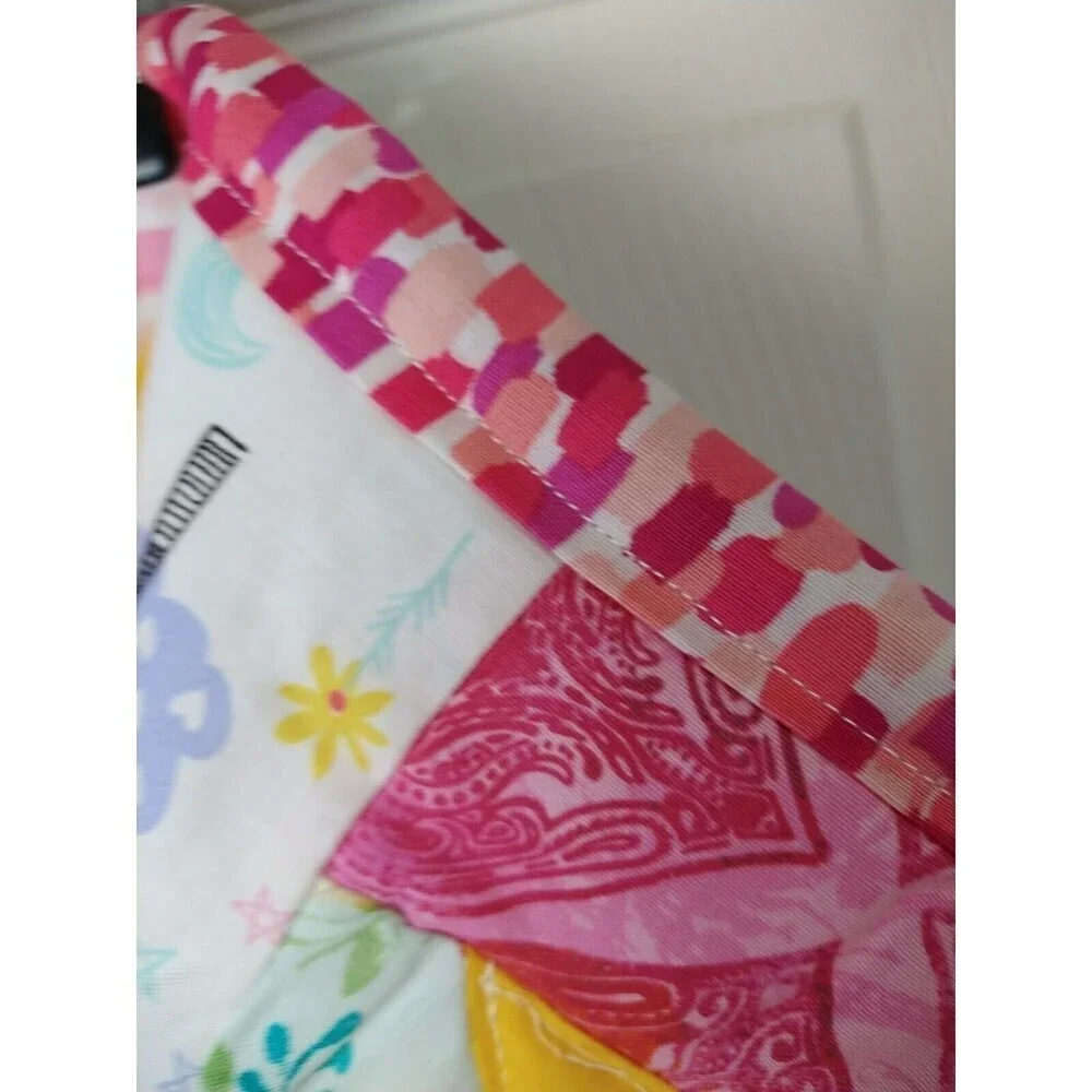 Handmade unicorn Rainbow Flower Heart Quilted Girls Lap/baby Quilt Size37.5